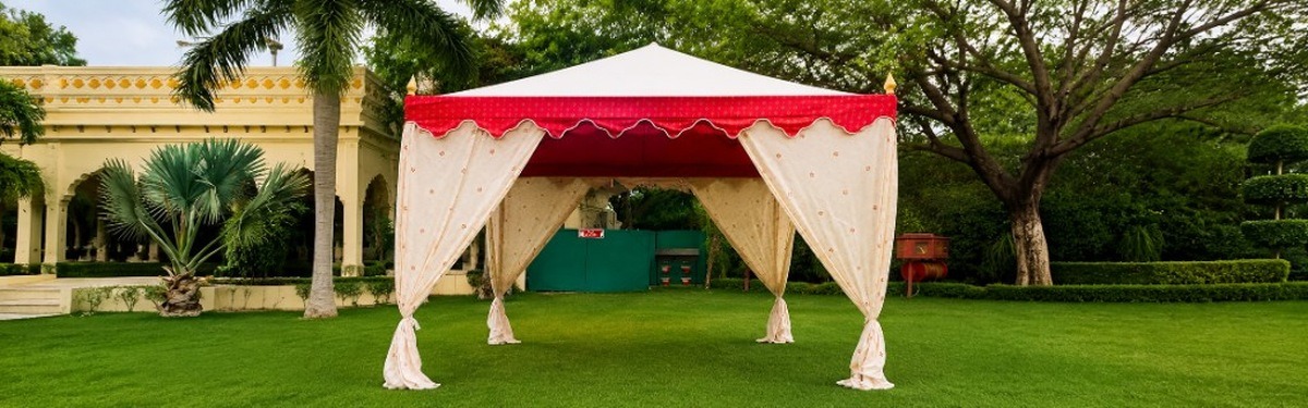Event tent and shamiana setup for weddings and celebrations